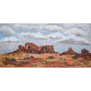 ANCIENT CASTLES MADE OF SAND II - original acrylic painting on canvas